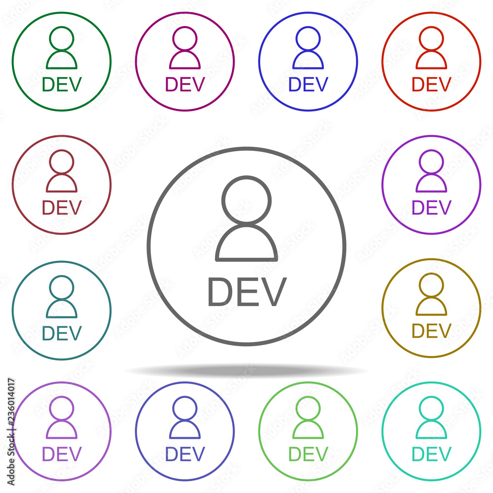 Poster user developer icon. elements of online and web filled in multi color style icons. simple icon for w