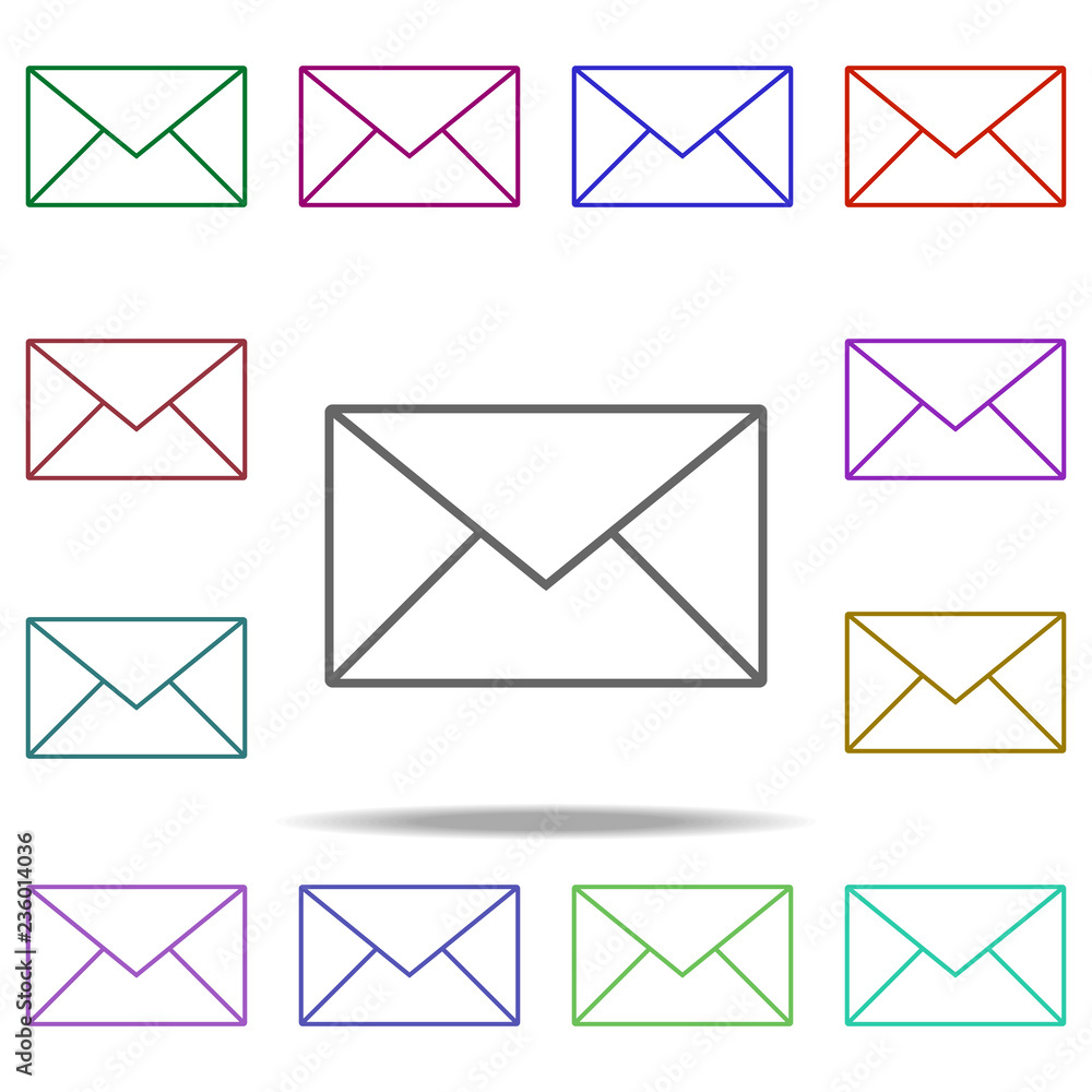 Poster writing mail icon. elements of online and web filled in multi color style icons. simple icon for web