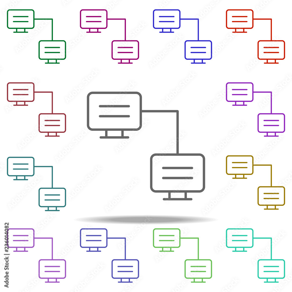 Poster connection icon. elements of online and web filled in multi color style icons. simple icon for websi