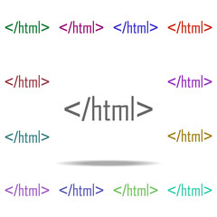 html code icon. Elements of online and web filled in multi color style icons. Simple icon for websites, web design, mobile app, info graphics