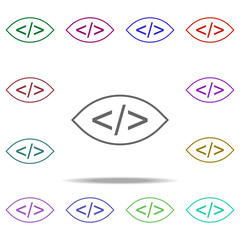 coding check icon. Elements of online and web filled in multi color style icons. Simple icon for websites, web design, mobile app, info graphics