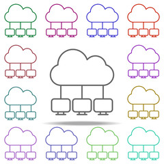 cloud storage icon. Elements of online and web filled in multi color style icons. Simple icon for websites, web design, mobile app, info graphics