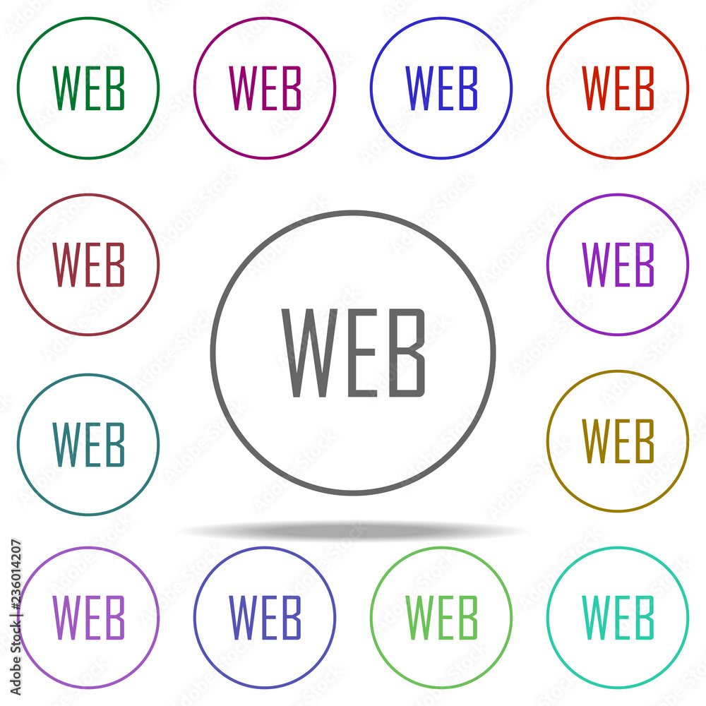 Poster web icon. elements of online and web filled in multi color style icons. simple icon for websites, we
