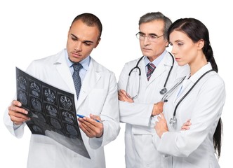 Fototapeta premium Portrait of Doctors Looking a Radiograph