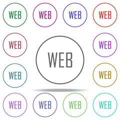 web icon. Elements of online and web filled in multi color style icons. Simple icon for websites, web design, mobile app, info graphics