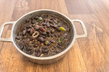Black beans main ingredient of feijoada Brazilian typical dish