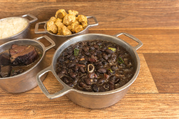 Black beans main ingredient of feijoada Brazilian typical dish