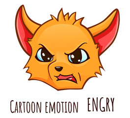Cartoon emotion of fox - engry