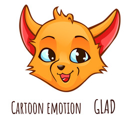 Cartoon emotion of fox - glad
