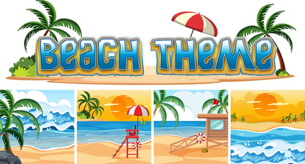 Set of beach background