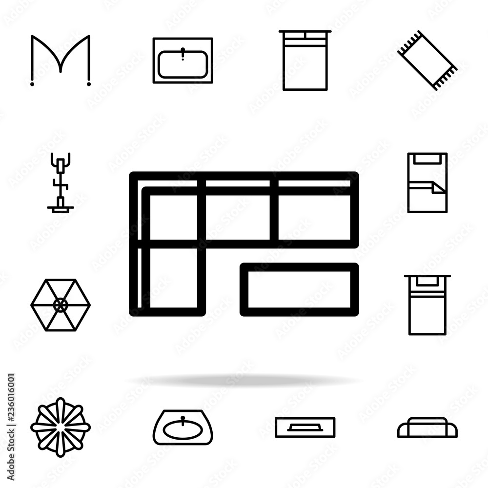 Poster sofa icon. furnitures icons universal set for web and mobile