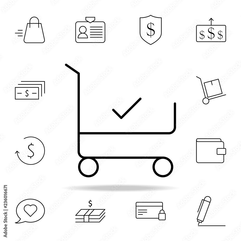 Aufkleber purchase check icon. e-commerce icons universal set for web and mobile
