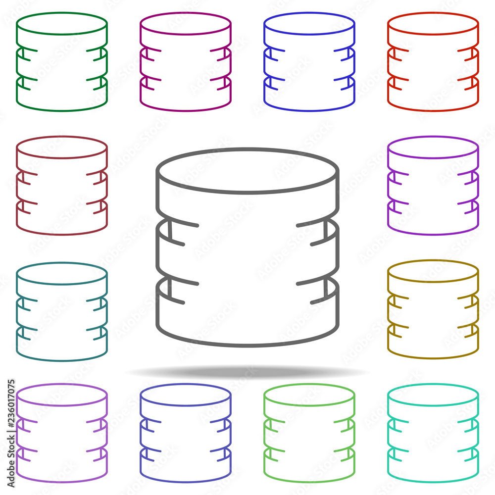 Poster currency of coin icon. elements of data secutity in multi color style icons. simple icon for website