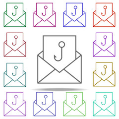 letter hook icon. Elements of data secutity in multi color style icons. Simple icon for websites, web design, mobile app, info graphics