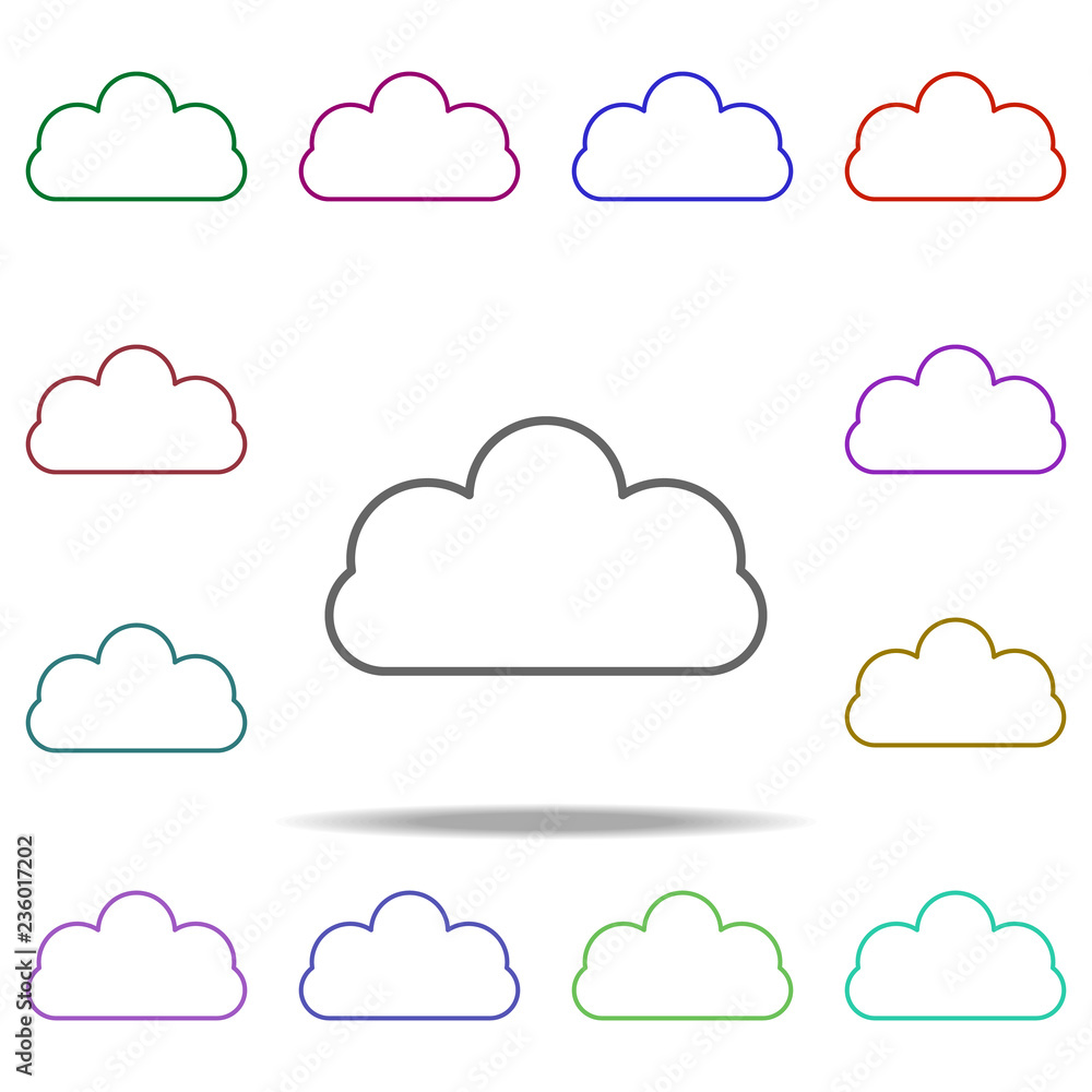 Poster cloud storage icon. elements of data secutity in multi color style icons. simple icon for websites, 