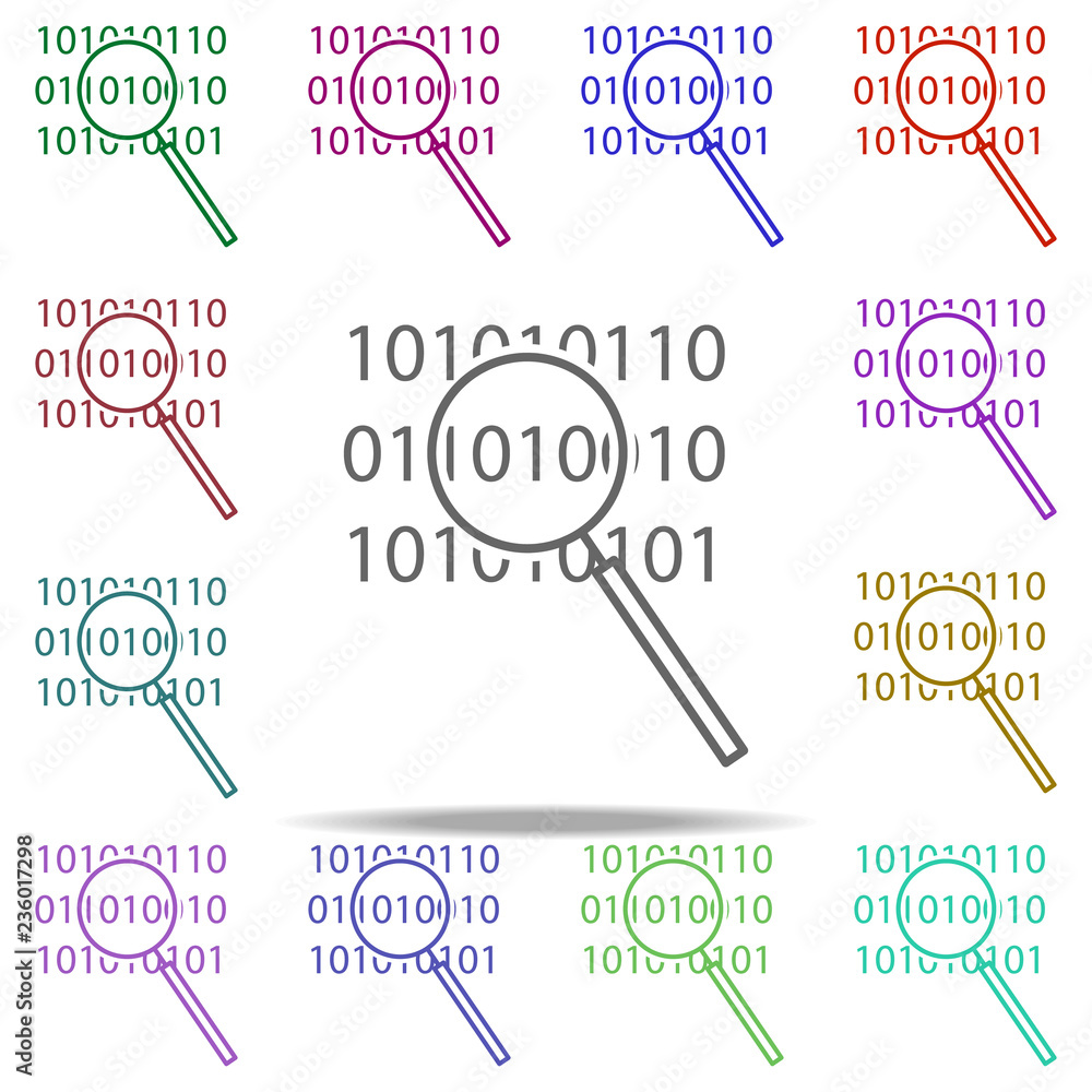 Poster code search icon. elements of data secutity in multi color style icons. simple icon for websites, we