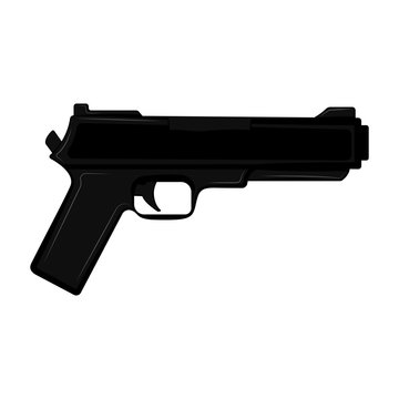Isolated silhouette of a revolver. Vector illustration design