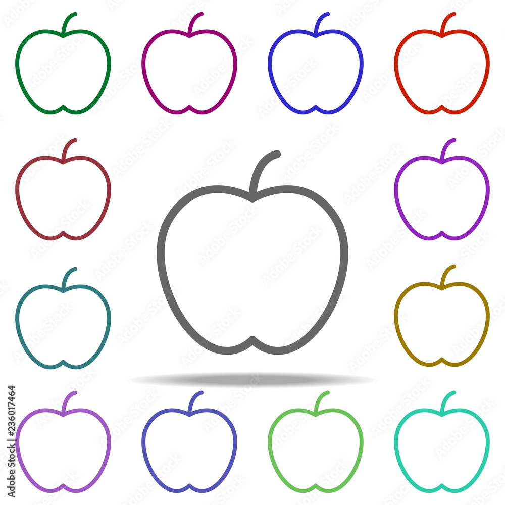 Poster an apple icon. elements of autumn in multi color style icons. simple icon for websites, web design, 