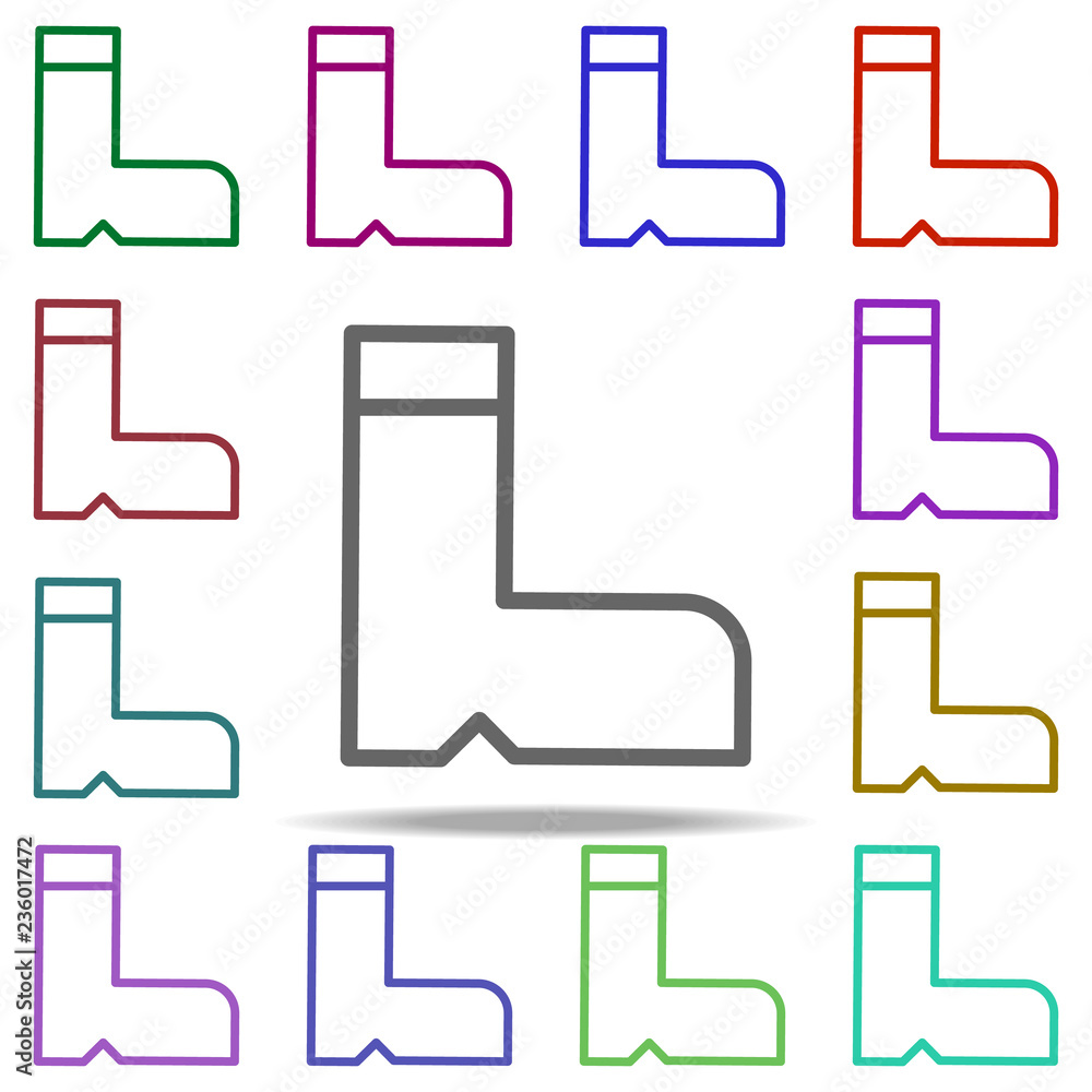 Poster boots icon. elements of autumn in multi color style icons. simple icon for websites, web design, mob