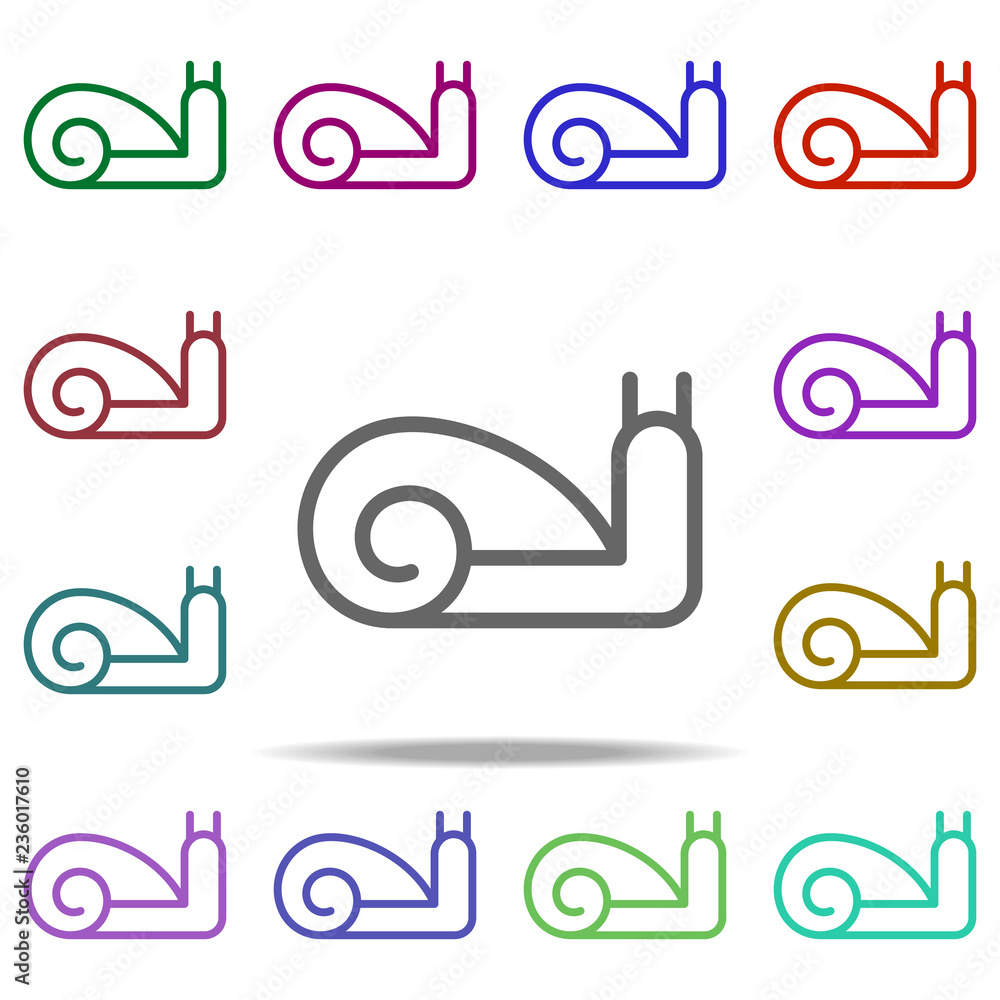 Poster snail icon. elements of autumn in multi color style icons. simple icon for websites, web design, mob