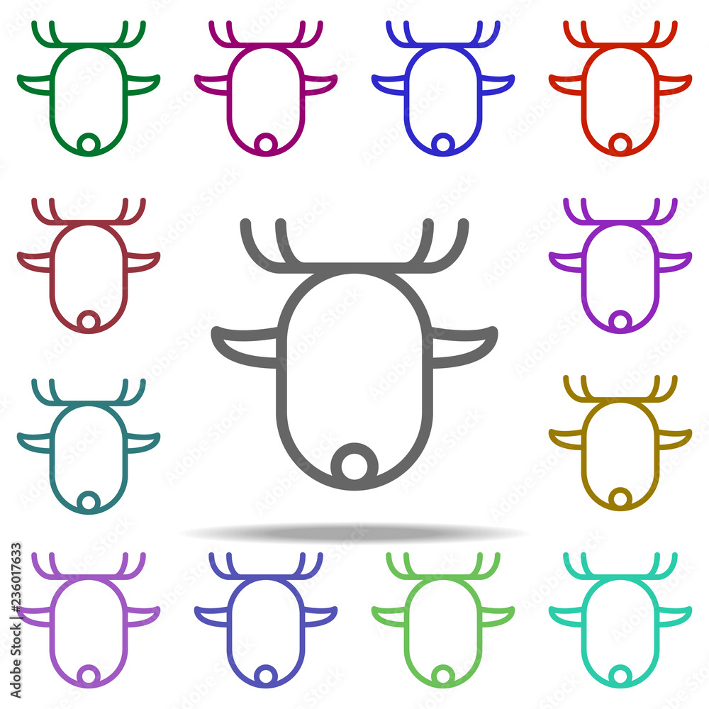 Poster deer icon. elements of autumn in multi color style icons. simple icon for websites, web design, mobi
