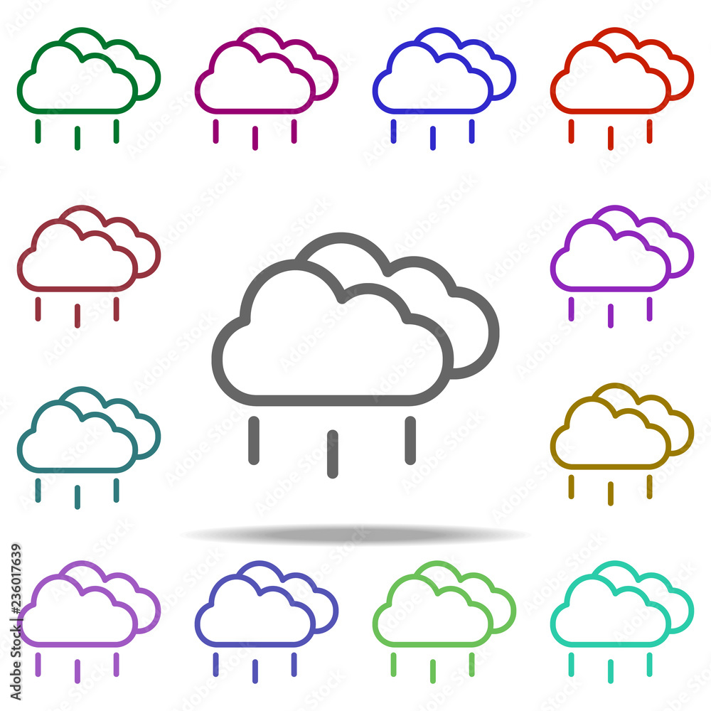Poster cloudy rain icon. elements of autumn in multi color style icons. simple icon for websites, web desig