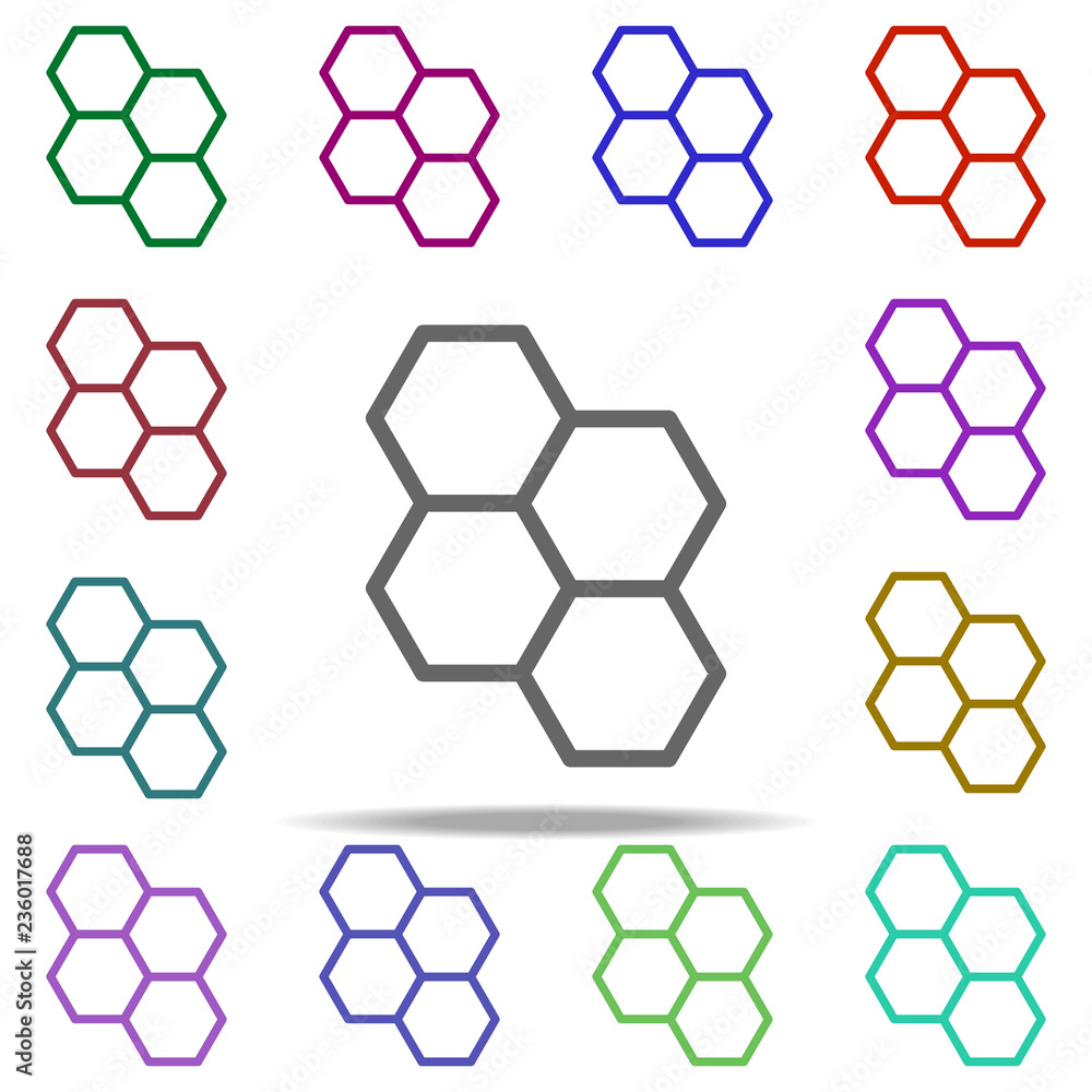 Poster honeycombs icon. elements of autumn in multi color style icons. simple icon for websites, web design