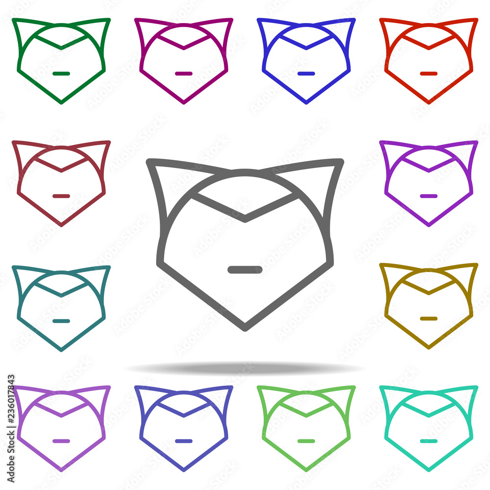 Poster a fox icon. elements of autumn in multi color style icons. simple icon for websites, web design, mob
