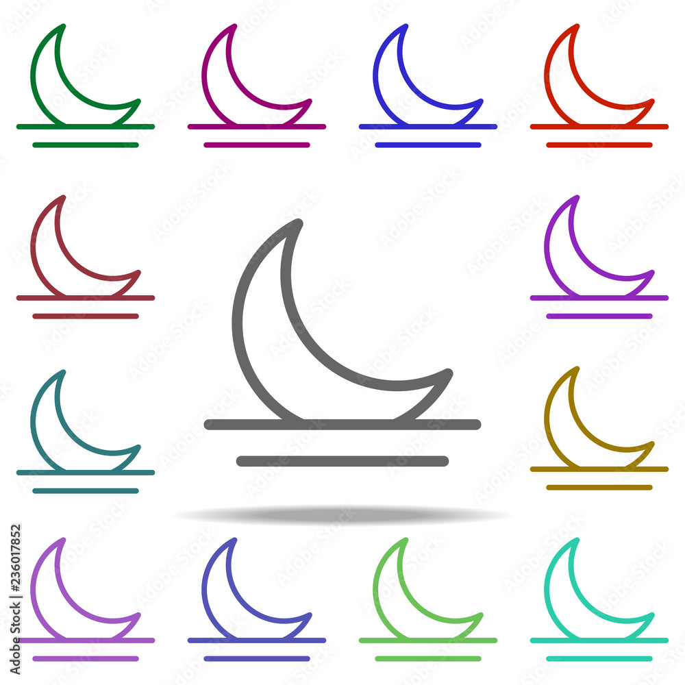 Aufkleber the moon the sea icon. elements of autumn in multi color style icons. simple icon for websites, web 