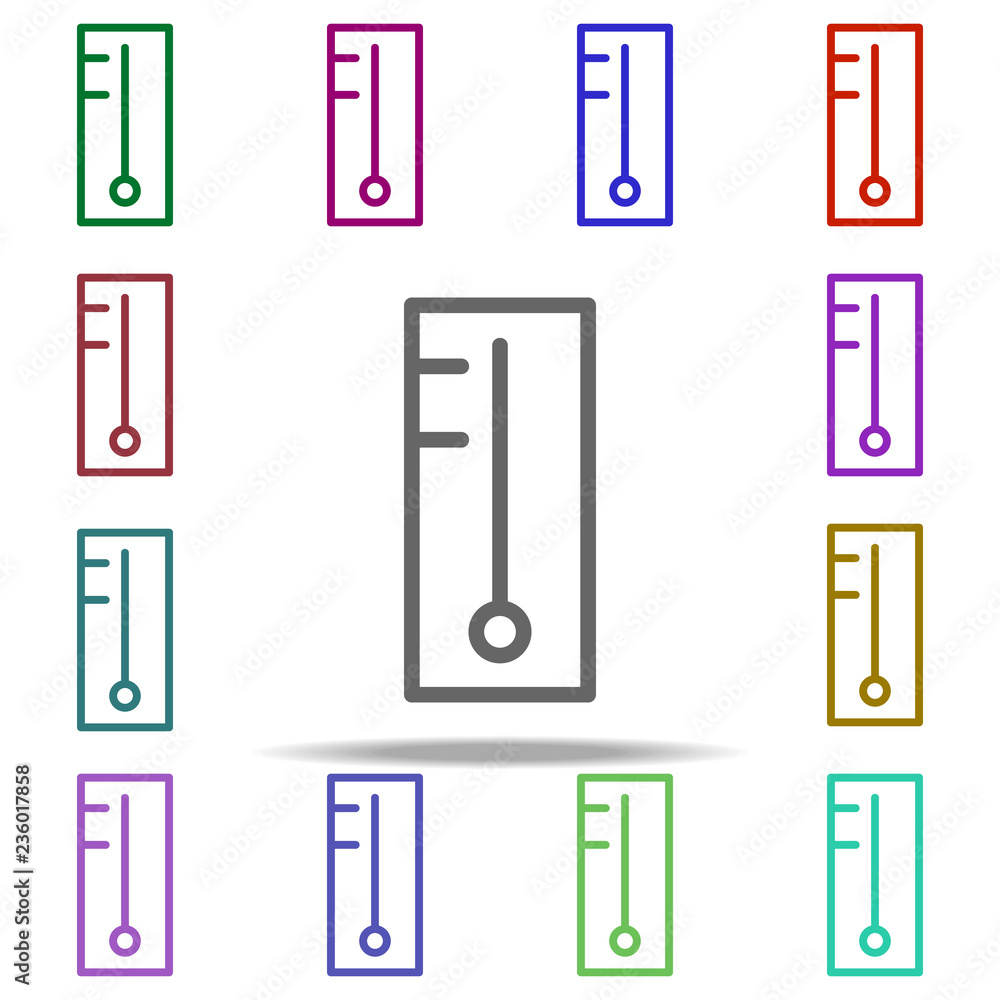 Poster thermometer temperature icon. elements of autumn in multi color style icons. simple icon for website