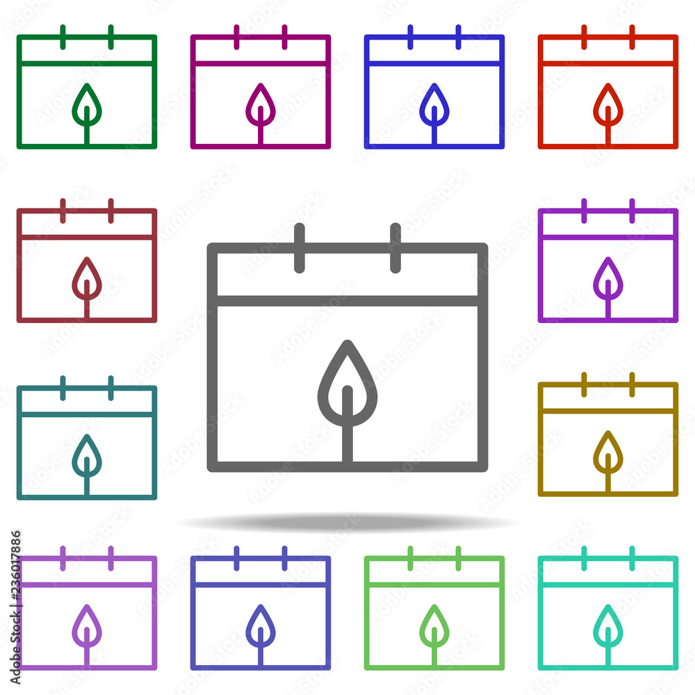 Poster calendar sprout icon. elements of autumn in multi color style icons. simple icon for websites, web d