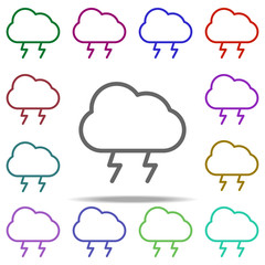 cloud of lightning icon. Elements of autumn in multi color style icons. Simple icon for websites, web design, mobile app, info graphics