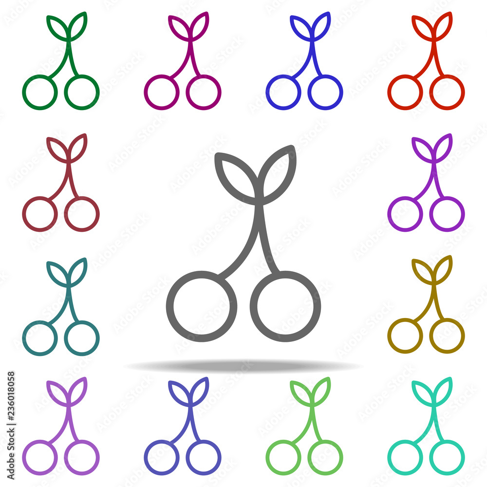 Poster cherry icon. elements of autumn in multi color style icons. simple icon for websites, web design, mo