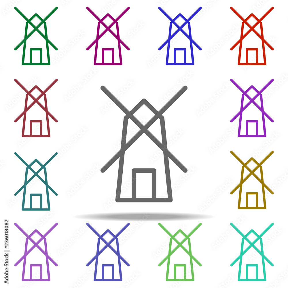 Poster mill icon. elements of autumn in multi color style icons. simple icon for websites, web design, mobi