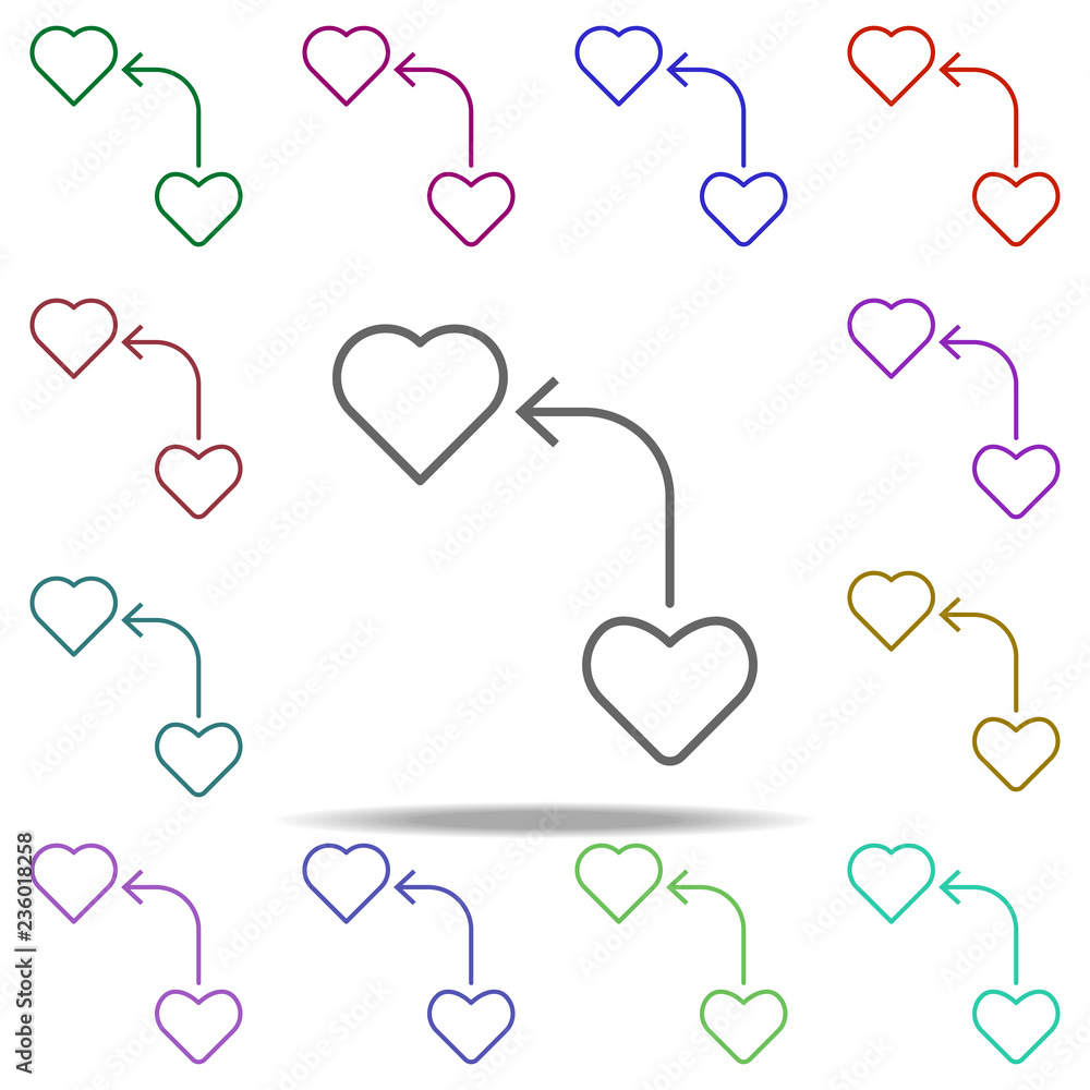 Poster heart transplantation icon. elements of arrow and object in multi color style icons. simple icon for
