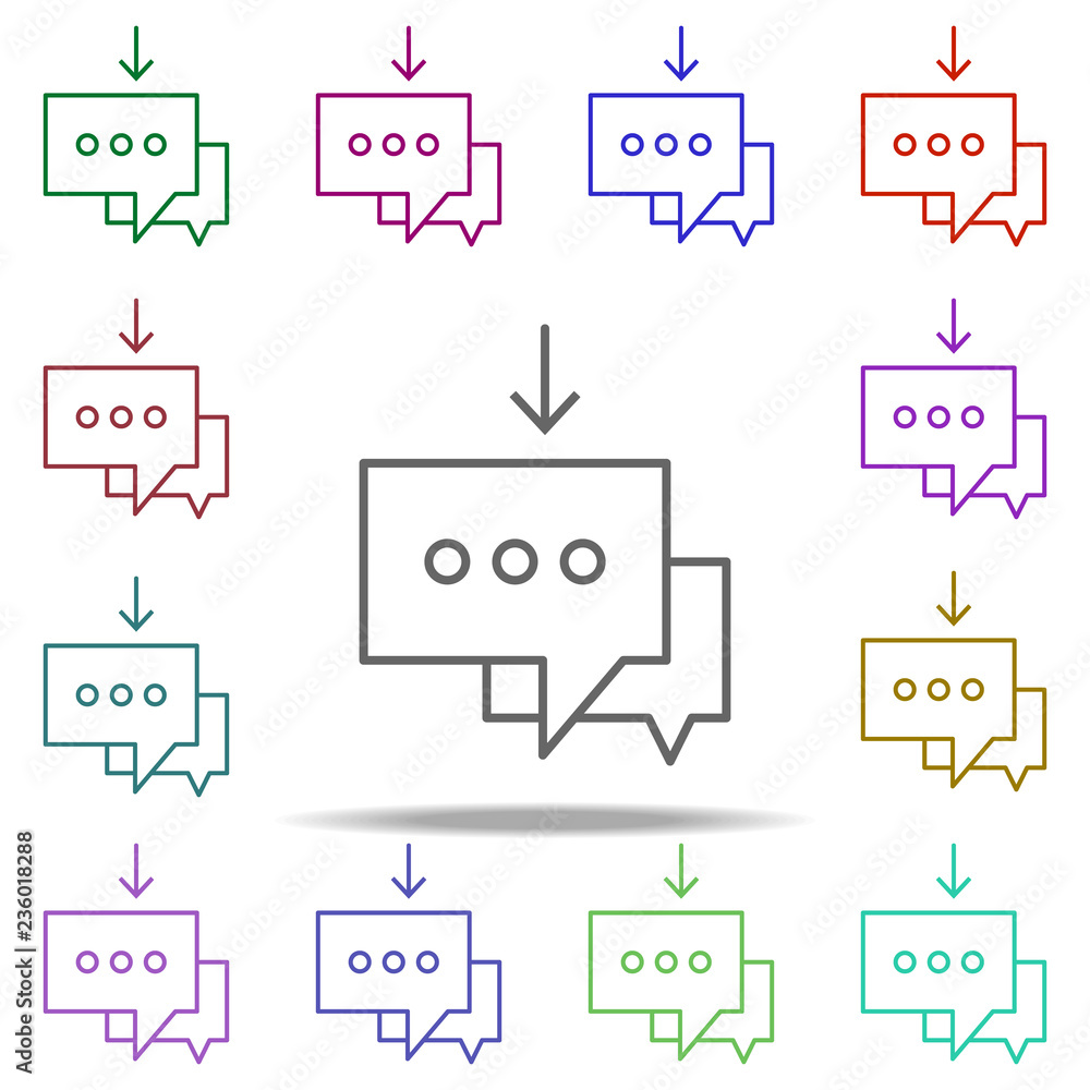 Poster decrease icon. elements of arrow and object in multi color style icons. simple icon for websites, we