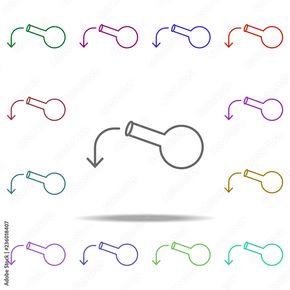 Poster experiment tube icon. elements of arrow and object in multi color style icons. simple icon for websi