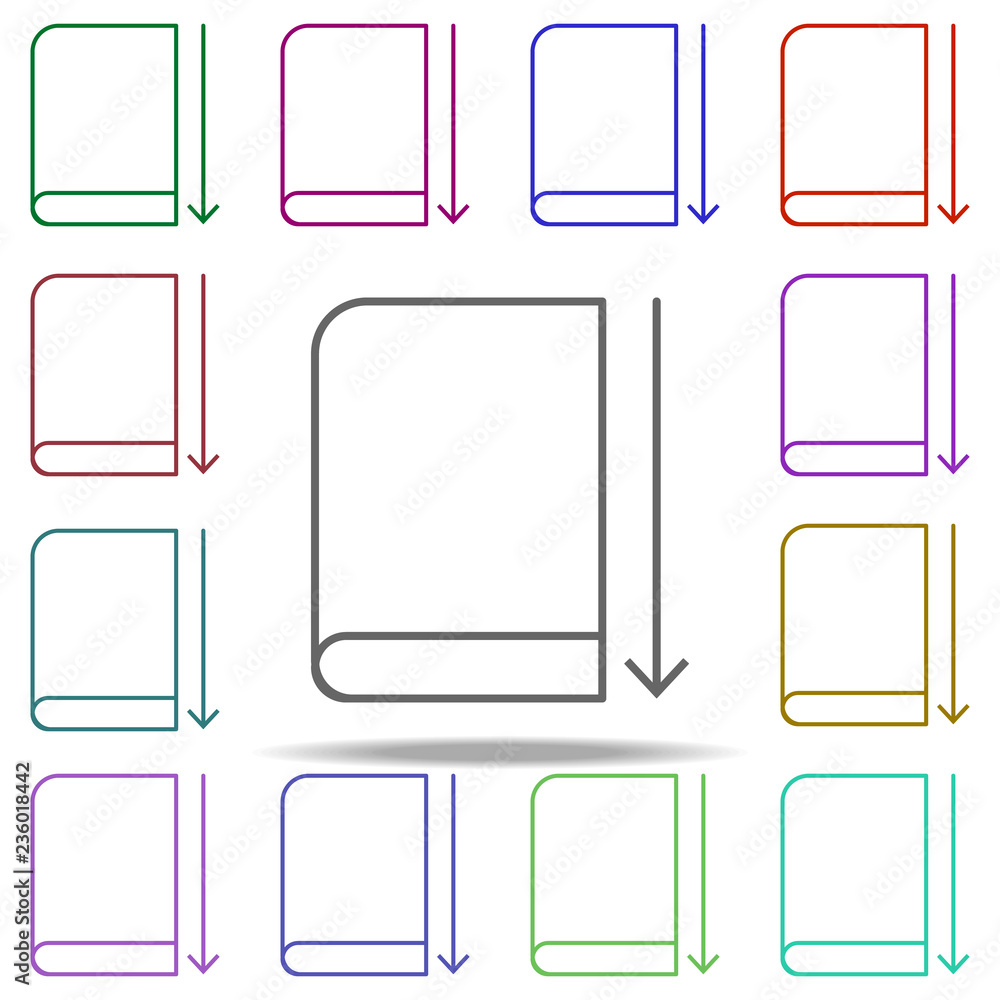Poster book rent icon. elements of arrow and object in multi color style icons. simple icon for websites, w