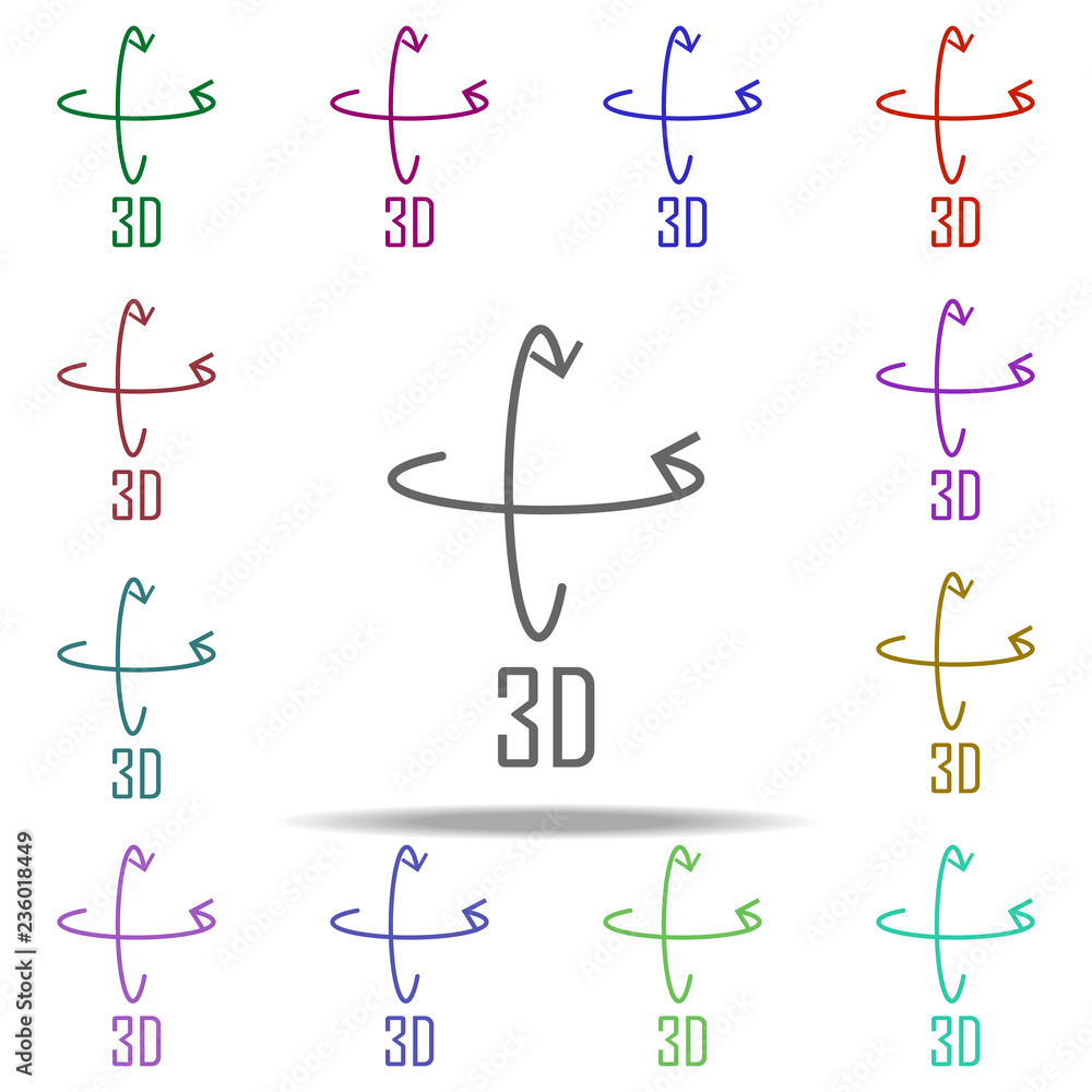 Poster full rotation icon. elements of arrow and object in multi color style icons. simple icon for website