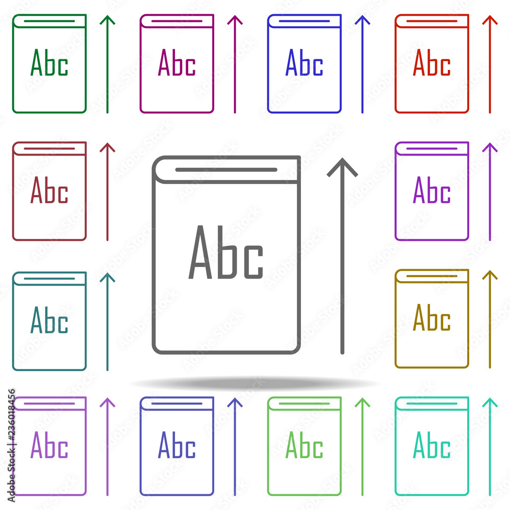 Poster book give icon. elements of arrow and object in multi color style icons. simple icon for websites, w