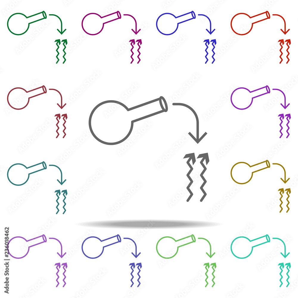 Poster chemistry volatile icon. elements of arrow and object in multi color style icons. simple icon for we