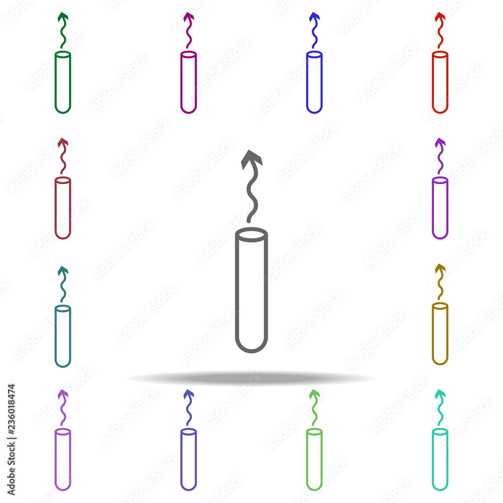 Poster tube experiment icon. elements of arrow and object in multi color style icons. simple icon for websi