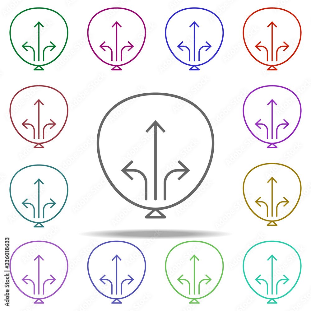 Poster ballon up icon. elements of arrow and object in multi color style icons. simple icon for websites, w