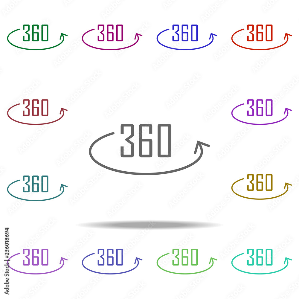 Poster full rotation icon. elements of arrow and object in multi color style icons. simple icon for website