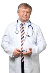 Mature Doctor Isolated