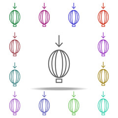 ballon down icon. Elements of arrow and object in multi color style icons. Simple icon for websites, web design, mobile app, info graphics