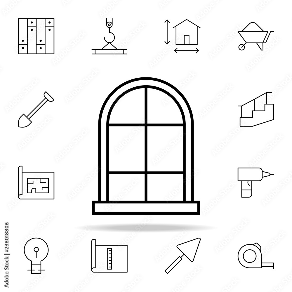 Poster window icon. architecture icons universal set for web and mobile