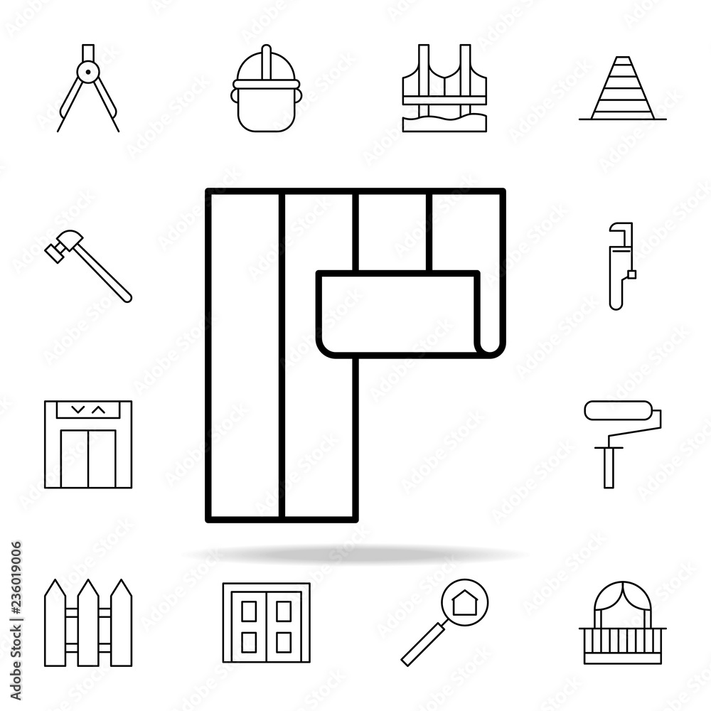 Poster wallpaper icon. architecture icons universal set for web and mobile