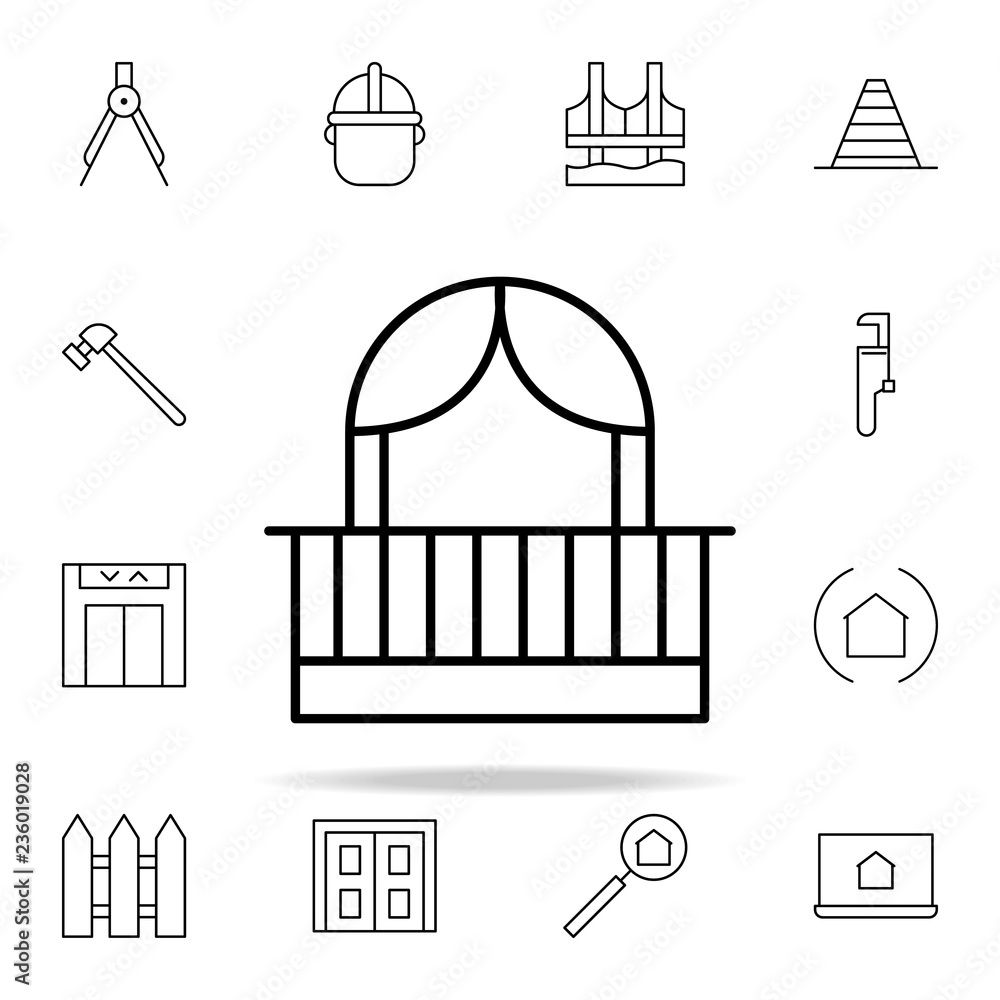Aufkleber facade balcony icon. architecture icons universal set for web and mobile