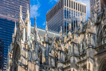 Naklejka premium St. Patrick's Cathedral one of main one of the main Manhattan Landmarks in New York City USA